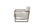 28" Beige and Ash Gray Fabric And Wood Arm Chair-2