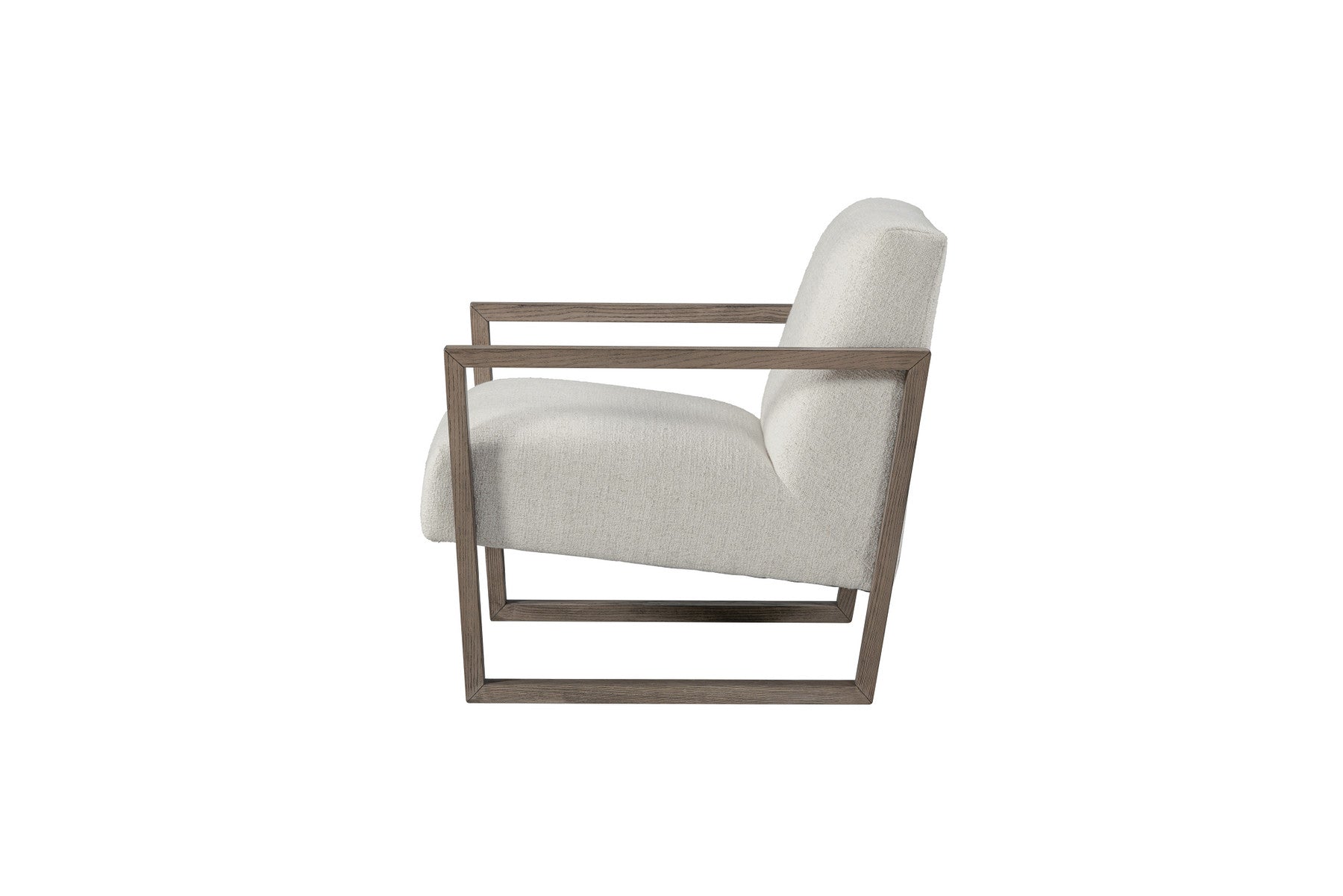 28" Beige and Ash Gray Fabric And Wood Arm Chair-2