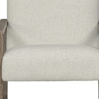 28" Beige and Ash Gray Fabric And Wood Arm Chair-4