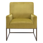 26" Olive Green And Bronze Velvet And Upholstered Arm Chair-3