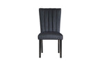 Set of Two Black Upholstered Velvet Dining Side Chairs-2