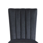 Set of Two Black Upholstered Velvet Dining Side Chairs-5