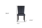Set of Two Black Upholstered Velvet Dining Side Chairs-6