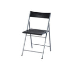 Set of Six Black and Silver Folding Side Chairs-2