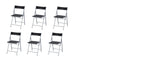 Set of Six Black and Silver Folding Side Chairs-1
