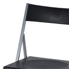 Set of Six Black and Silver Folding Side Chairs-8