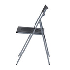 Set of Six Black and Silver Folding Side Chairs-4