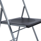 Set of Six Black and Silver Folding Side Chairs-6