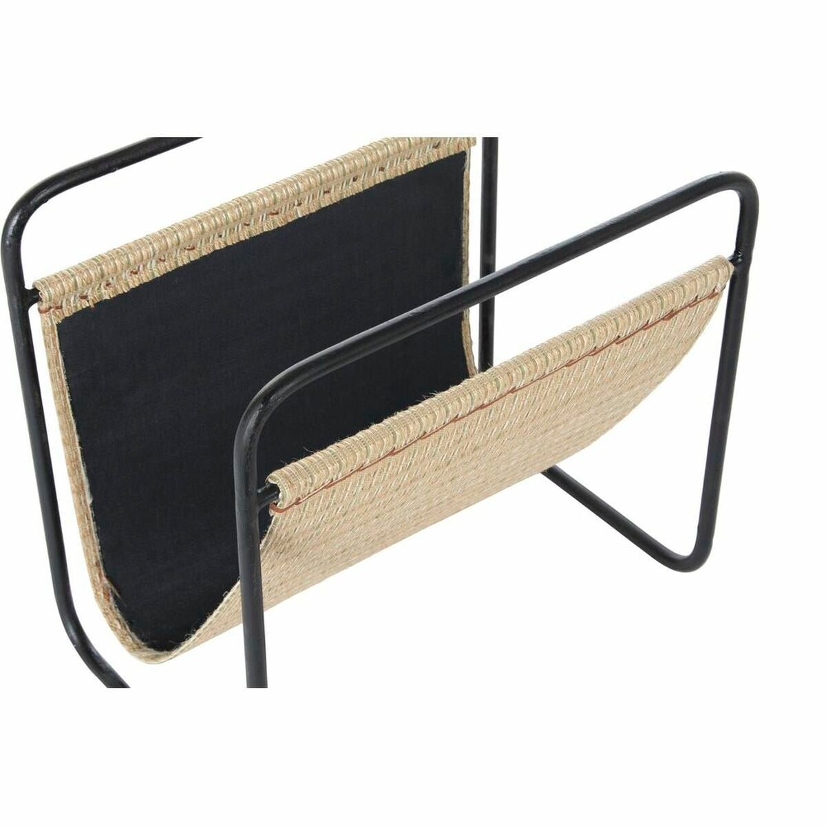 Magazine rack DKD Home Decor 39 x 26 x 36 cm Natural Black Metal-1