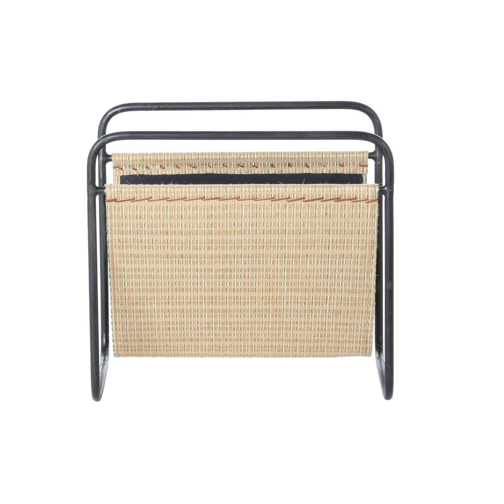 Magazine rack DKD Home Decor 39 x 26 x 36 cm Natural Black Metal-2