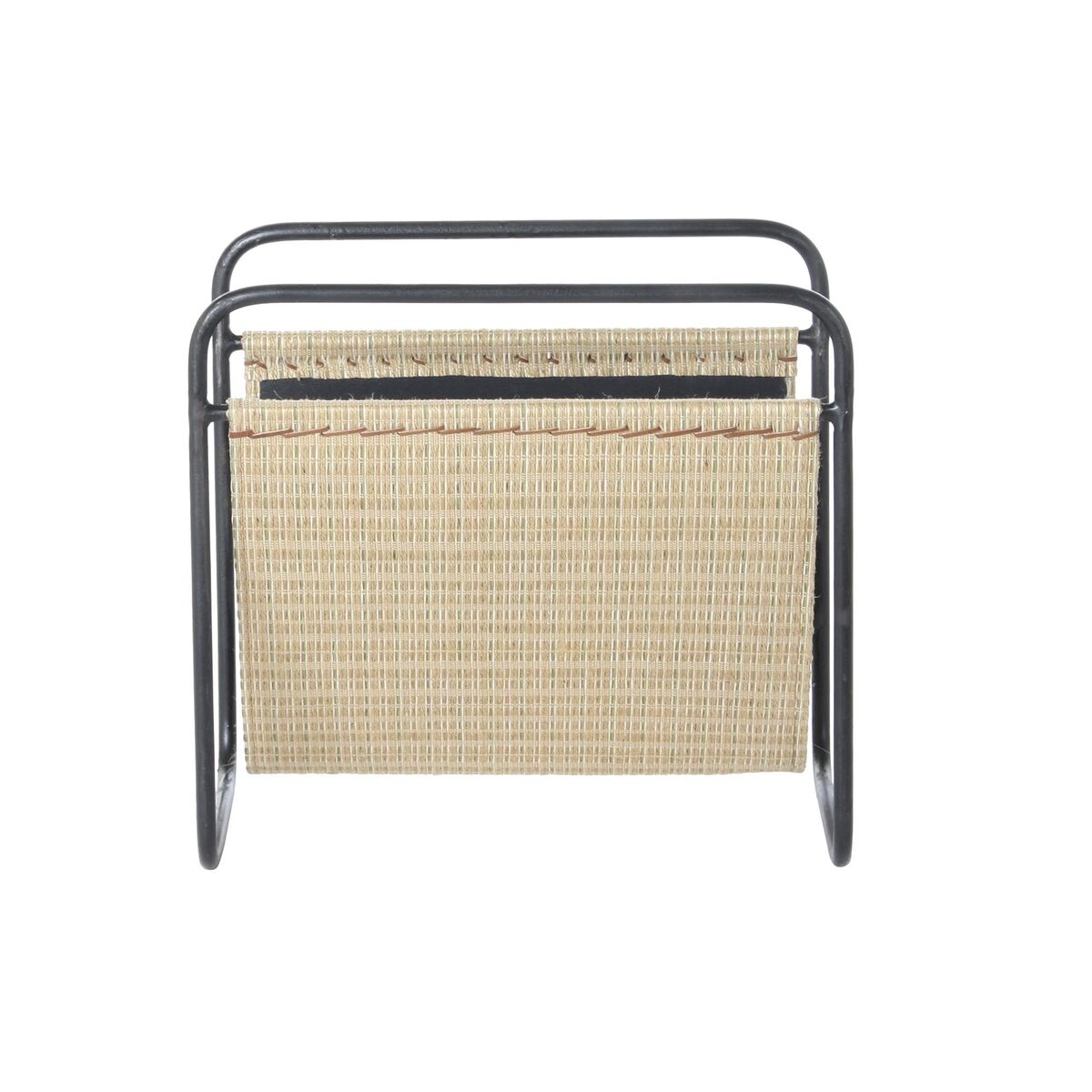 Magazine rack DKD Home Decor 39 x 26 x 36 cm Natural Black Metal-2