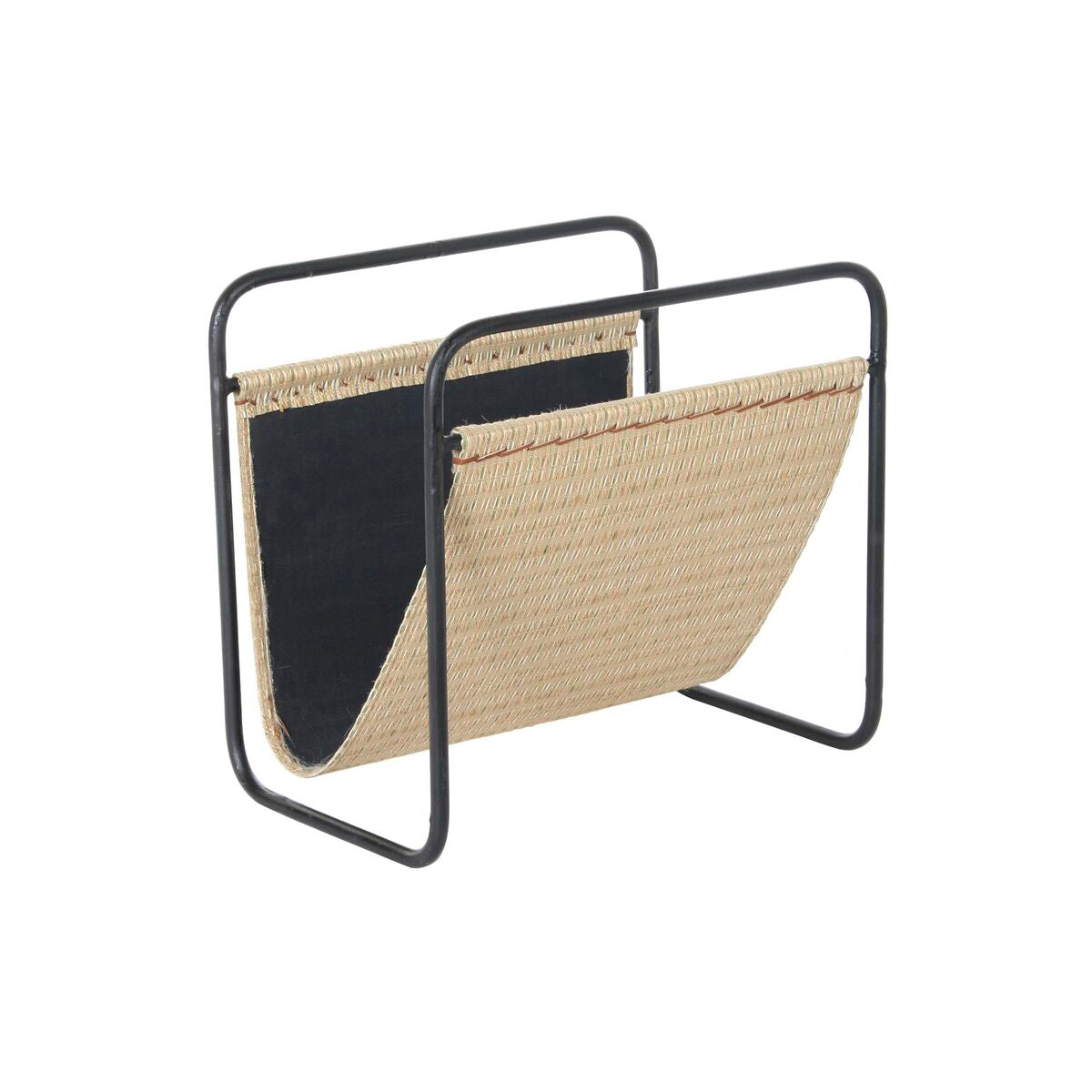 Magazine rack DKD Home Decor 39 x 26 x 36 cm Natural Black Metal-0