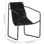 vidaXL Armchair Accent Chair with Iron Frame for Living Room Real Leather-4